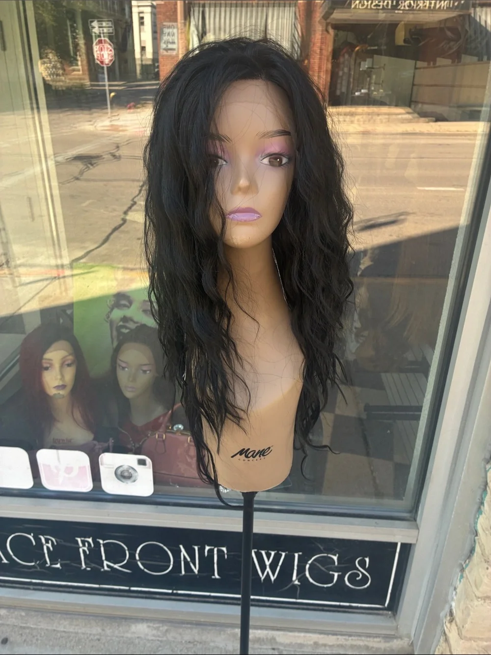 Long Black 20 inch Lace Front Wig